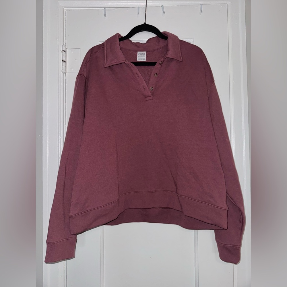 Victoria’s Secret PINK Fleece Polo Sweatshirt